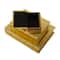 CosmoLiving by Cosmopolitan Gold Faux Leather Faux Book Box with Metallic Finish Set
